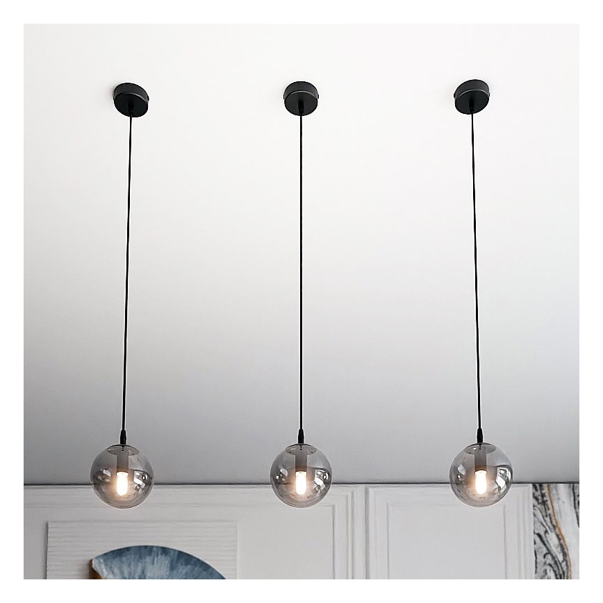 Lámpara colgante COSMO 1xE14/10W/230V diá. 14 cm negro/gris