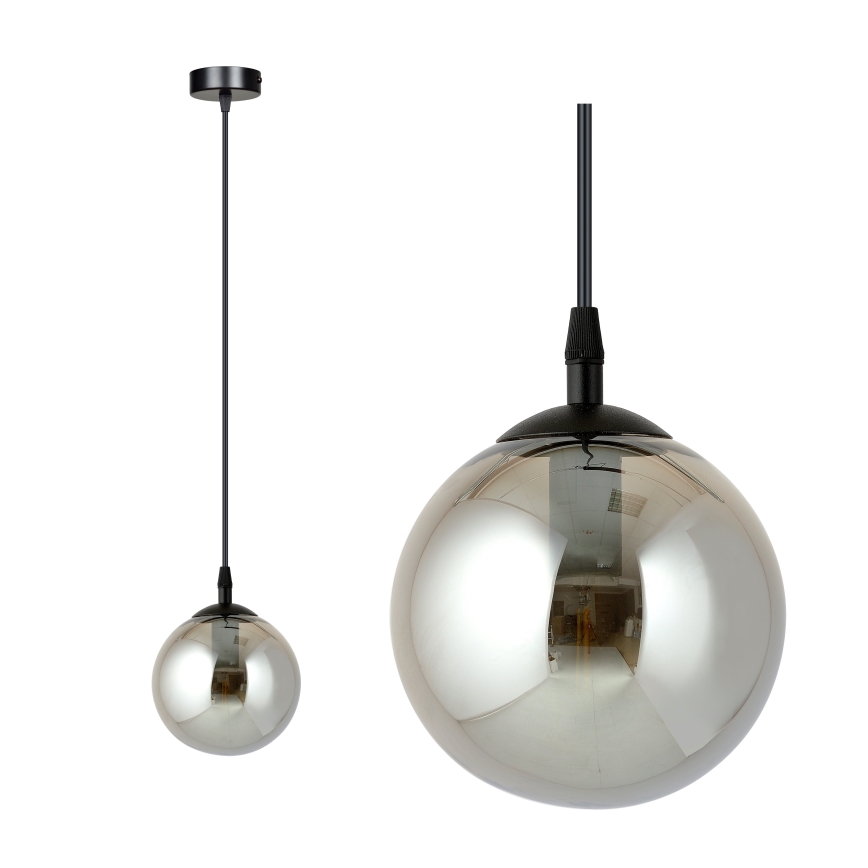 Lámpara colgante COSMO 1xE14/10W/230V diá. 14 cm negro/gris