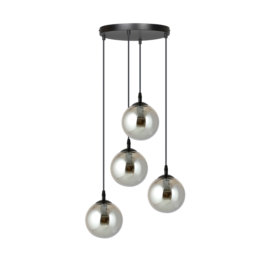 Lámpara colgante COSMO 4xE14/10W/230V diá. 40 cm negro/gris