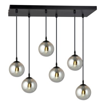 Lámpara colgante COSMO 6xE14/10W/230V negro/gris