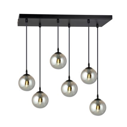 Lámpara colgante COSMO 6xE14/10W/230V negro/gris