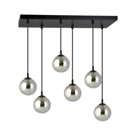 Lámpara colgante COSMO 6xE14/10W/230V negro/gris