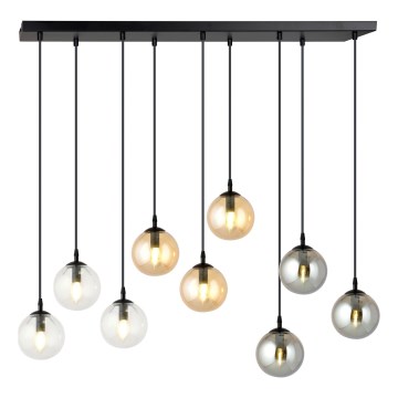 Lámpara colgante COSMO 9xE14/10W/230V negro/gris/beige/transparente