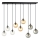 Lámpara colgante COSMO 9xE14/10W/230V negro/gris/beige/transparente
