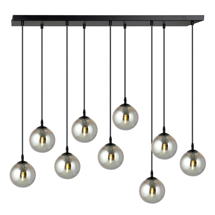 Lámpara colgante COSMO 9xE14/10W/230V negro/gris