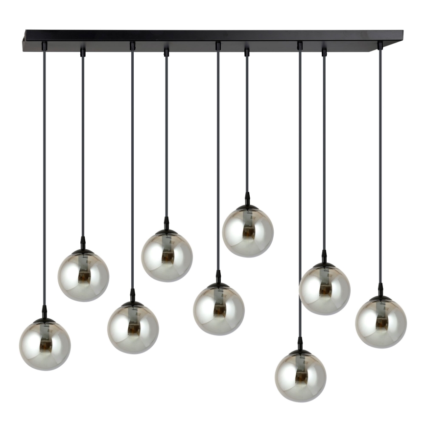Lámpara colgante COSMO 9xE14/10W/230V negro/gris