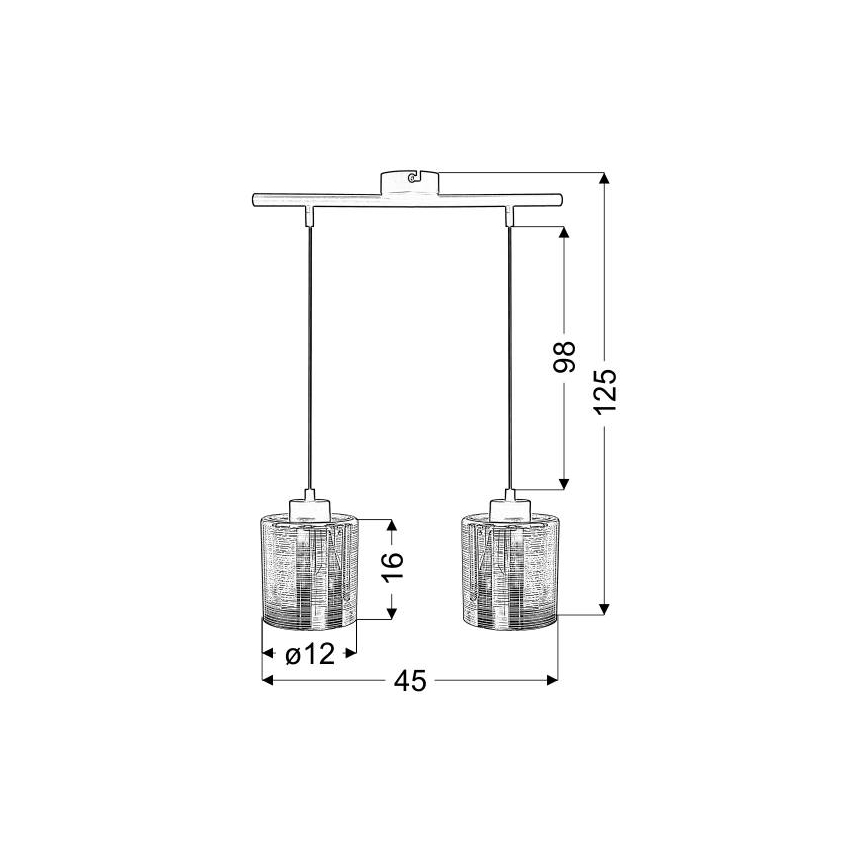 Lámpara colgante COX 2xE27/60W/230V dorado