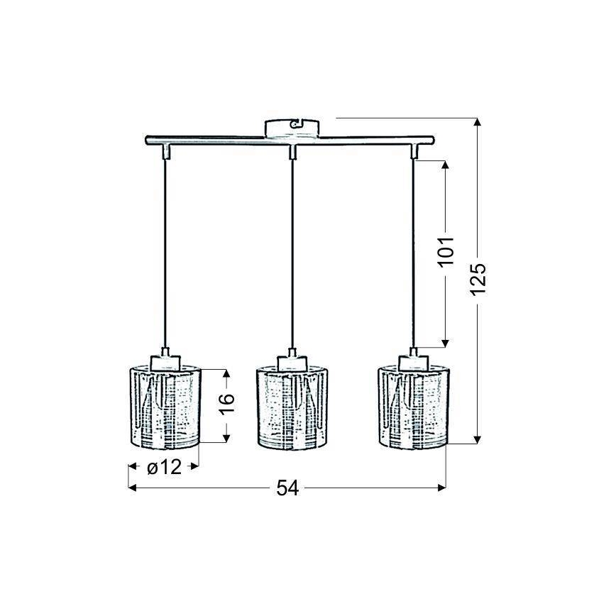 Lámpara colgante COX 3xE27/60W/230V