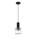 Lámpara colgante CRISTAL 1xE27/60W/230V negro