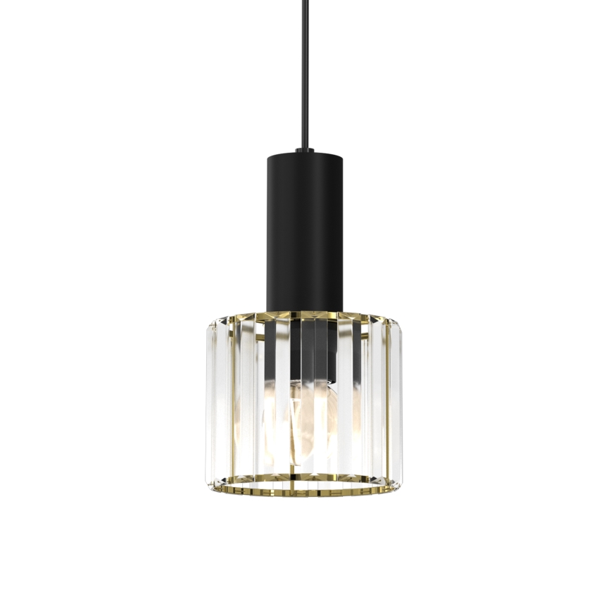 Lámpara colgante CRISTAL 1xE27/60W/230V negro