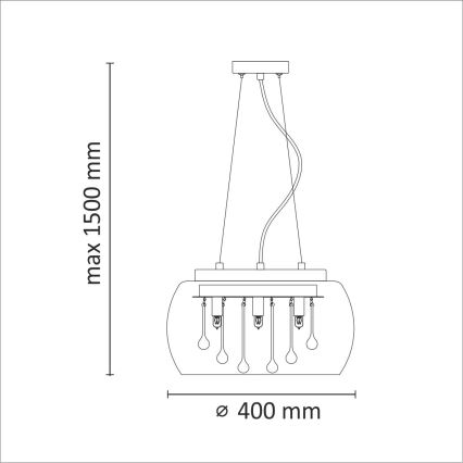 Lámpara colgante cristal ROMEO 6xG9/8W/230V
