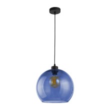 Lámpara colgante CUBUS 1xE27/60W/230V azul