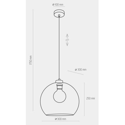 Lámpara colgante CUBUS 1xE27/60W/230V