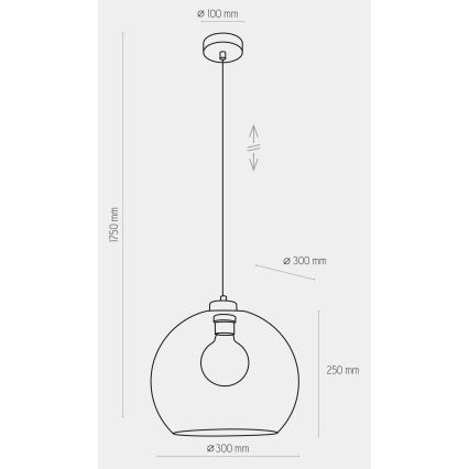 Lámpara colgante CUBUS 1xE27/60W/230V