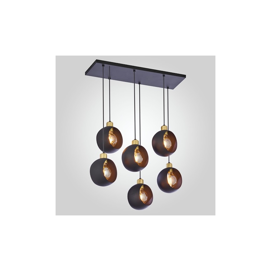 Lámpara colgante CYKLOP 6xE27/60W/230V