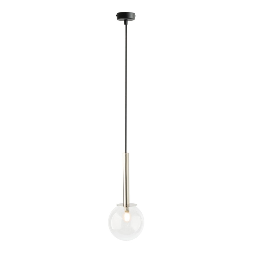 Lámpara colgante DAISY 1xG9/12W/230V diá. 14 cm cromo brillante/negro/transparente
