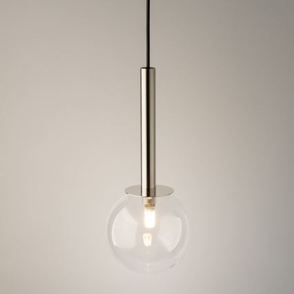Lámpara colgante DAISY 1xG9/12W/230V diá. 14 cm cromo brillante/negro/transparente