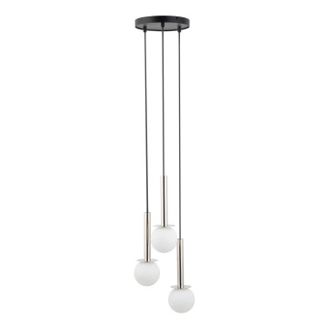 Lámpara colgante DAISY 3xG9/12W/230V diá. 27 cm cromo brillante/negro/blanco
