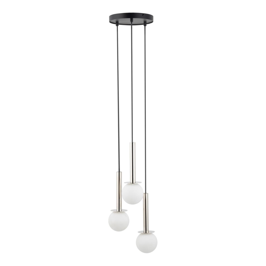 Lámpara colgante DAISY 3xG9/12W/230V diá. 27 cm cromo brillante/negro/blanco