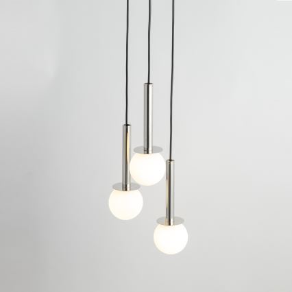 Lámpara colgante DAISY 3xG9/12W/230V diá. 27 cm cromo brillante/negro/blanco