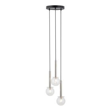 Lámpara colgante DAISY 3xG9/12W/230V diá. 27 cm cromo brillante/negro/transparente