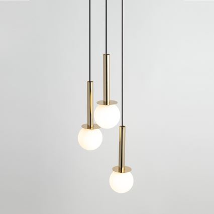 Lámpara colgante DAISY 3xG9/12W/230V diá. 27 cm dorado/negro/blanco