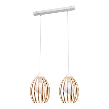 Lámpara colgante DALI 2xE27/15W/230V color cobre