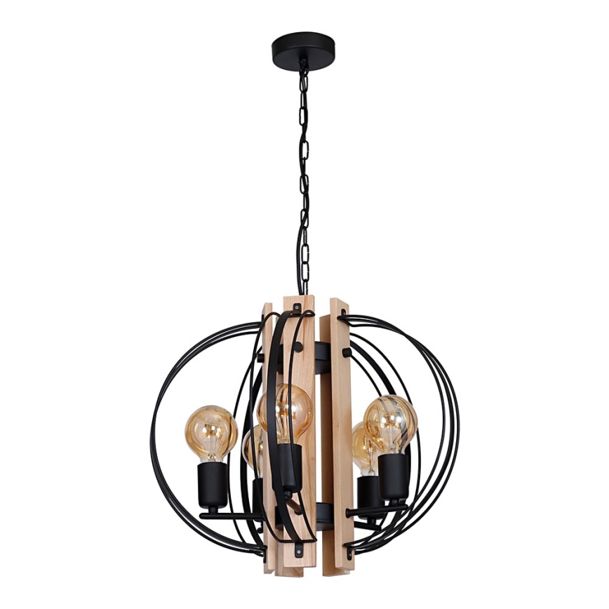 Lámpara colgante DALVIN 5xE27/60W/230V negro
