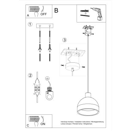 Lámpara colgante DAMASO 1xE27/60W/230V