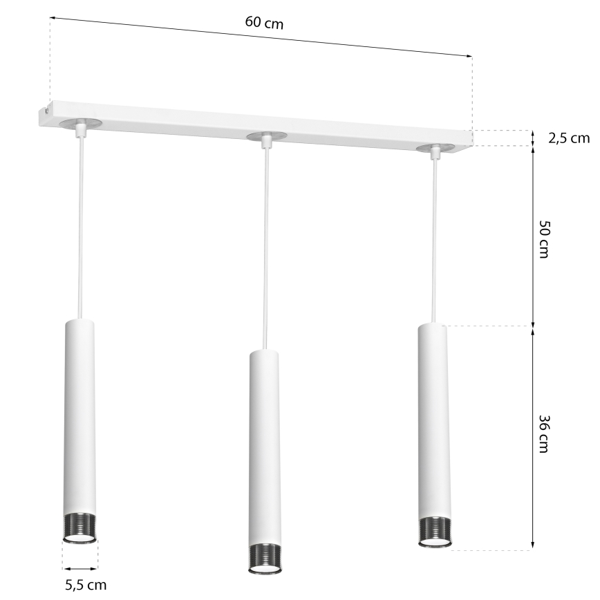Lámpara colgante DANI 3xGU10/8W/230V