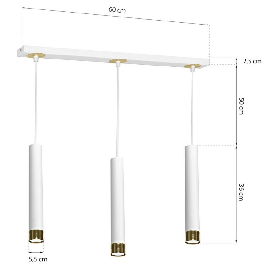 Lámpara colgante DANI 3xGU10/8W/230V