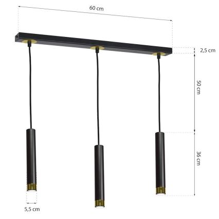 Lámpara colgante DANI 3xGU10/8W/230V