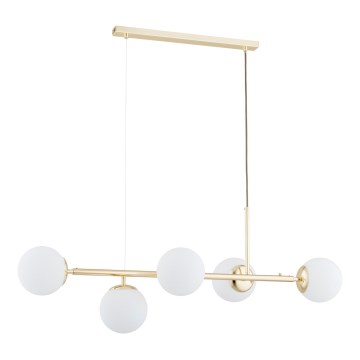 Lámpara colgante DANSA 5xE14/10W/230V dorado