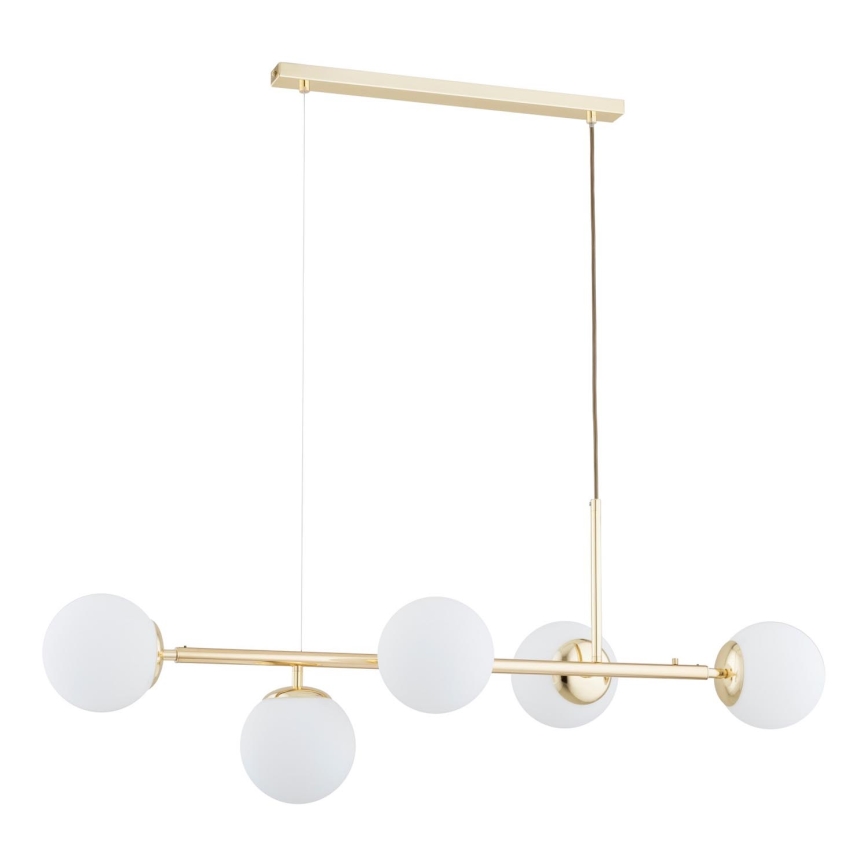Lámpara colgante DANSA 5xE14/10W/230V dorado