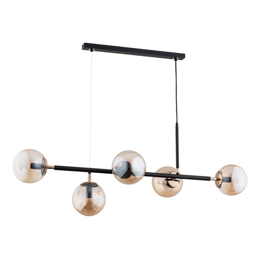 Lámpara colgante DANSA 5xE14/10W/230V latón/negro