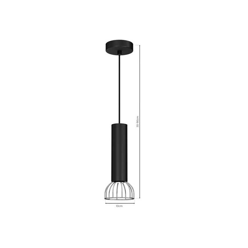Lámpara colgante DANTE 1xGU10/25W/230V negro/cromo brillante