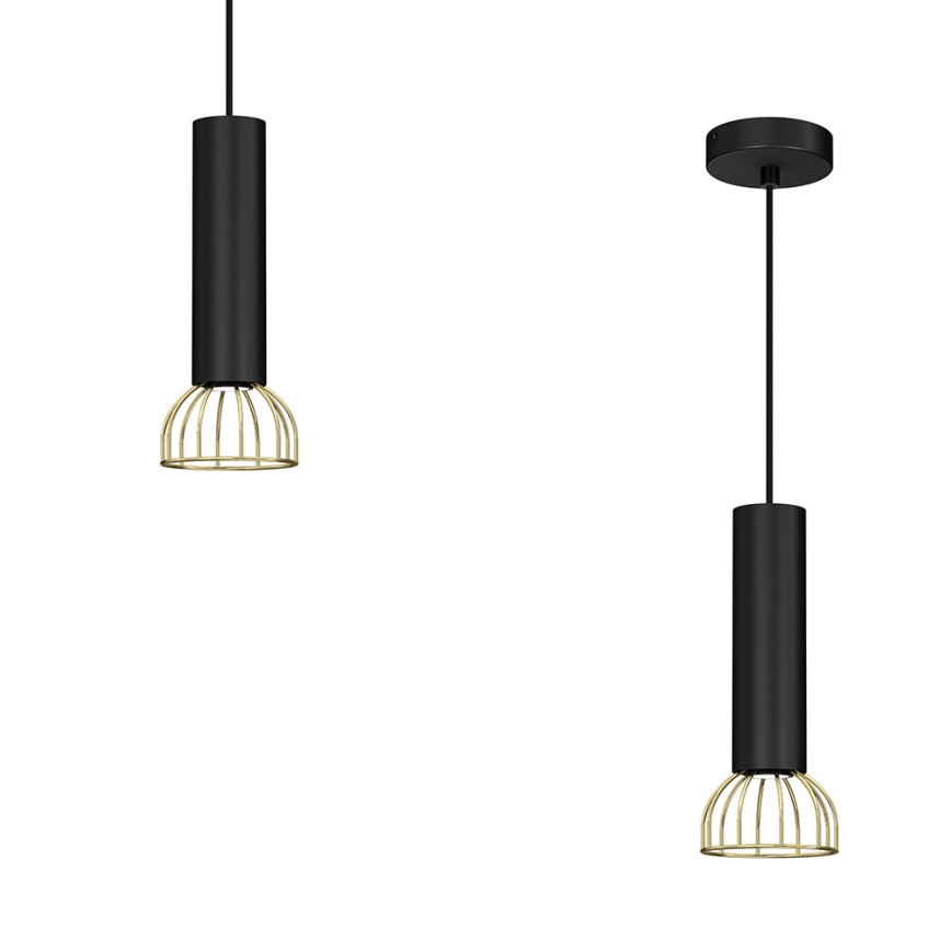 Lámpara colgante DANTE 1xGU10/25W/230V negro/dorado