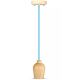 Lámpara colgante de cable 1xE27/60W/230V azul