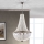 Lámpara colgante de cristal ARILA 6xE27/60W/230V diá. 60 cm marrón/pátina