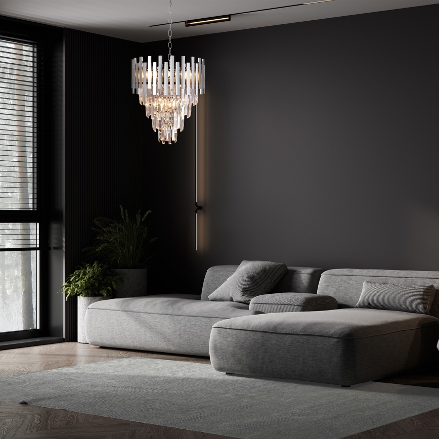 Lámpara colgante de cristal ASPEN 9xE14/40W/230V