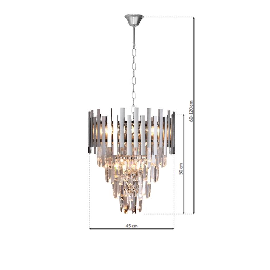 Lámpara colgante de cristal ASPEN 9xE14/40W/230V