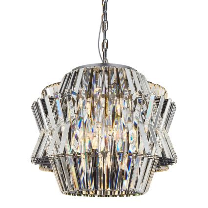 Lámpara colgante de cristal CROWN 12xE14/40W/230V cromo brillante