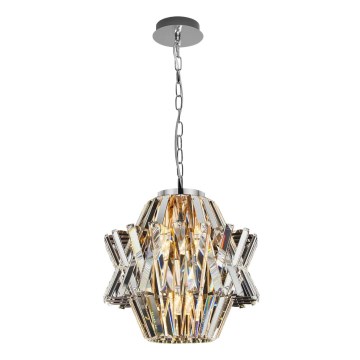 Lámpara colgante de cristal CROWN 4xE14/40W/230V cromo brillante
