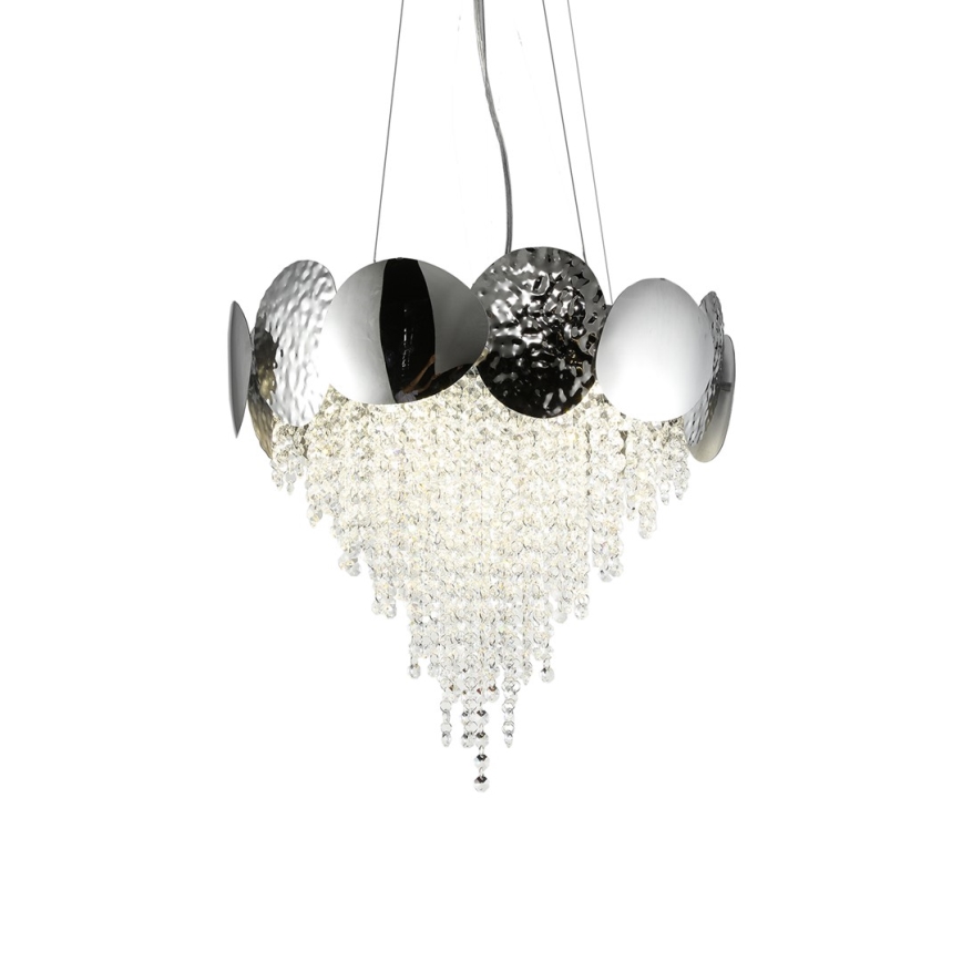 Lámpara colgante de cristal LORD 8xGU10/50W/230V cromo brillante