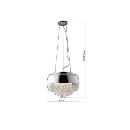 Lámpara colgante de cristal LUNA 1xE14/40W/230V