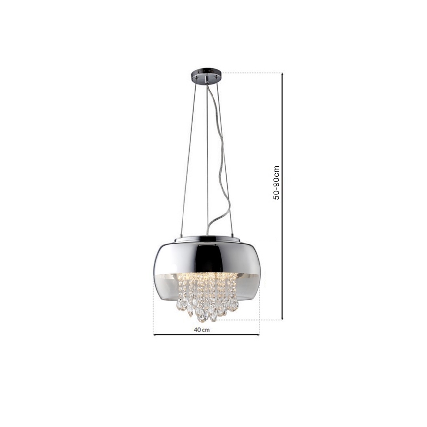 Lámpara colgante de cristal LUNA 1xE14/40W/230V