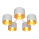 Lámpara colgante de luces de superficie ALBA 5xE27/60W/230V blanco/dorado