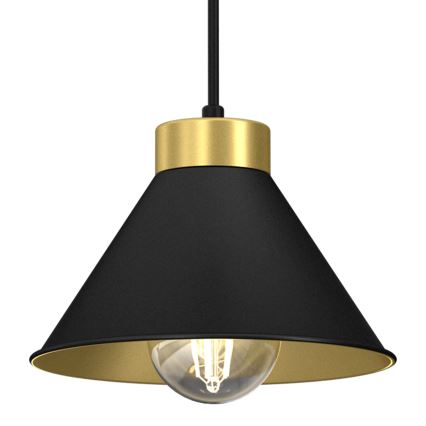 Lámpara colgante DEMET 5xE27/60W/230V negro/dorado