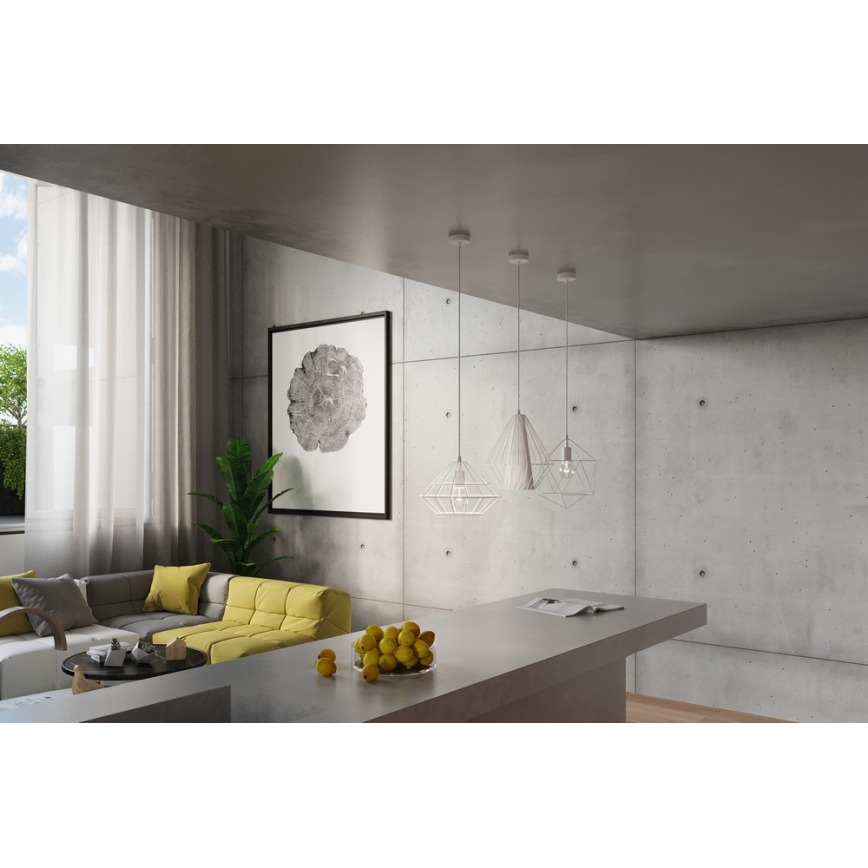 Lámpara colgante DEMI 1xE27/60W/230V blanco