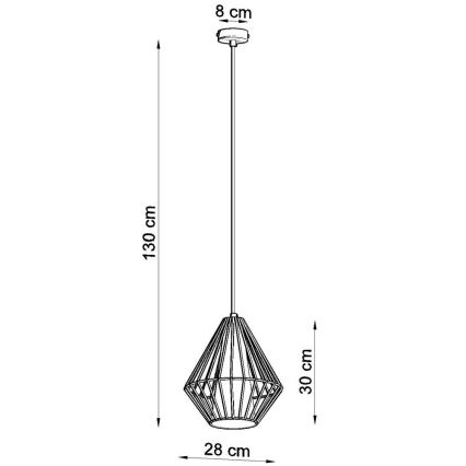 Lámpara colgante DEMI 1xE27/60W/230V blanco